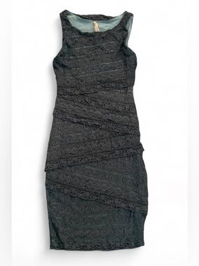 Bailey 44 Blue Lace Layered Fitted Dress Womens Size Meidum